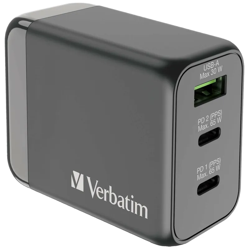 3 端口 65W PD 3.0 和 QC 3.0 GaN旅行充電器