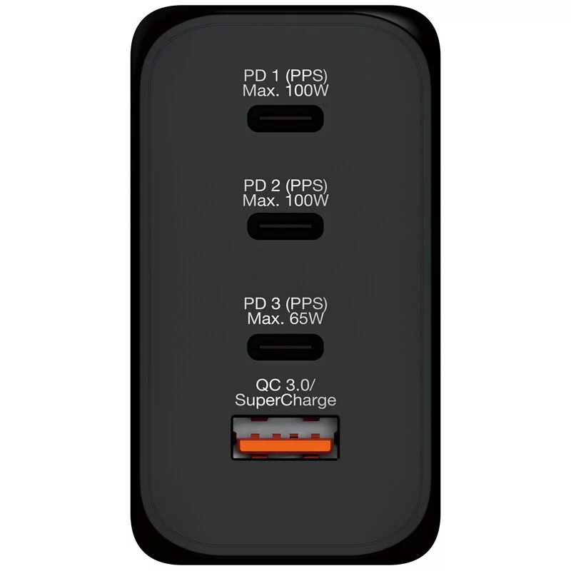 4 Port 200W PD 3.0 & QC 3.0 GaN充電器 (附AC電源線)
