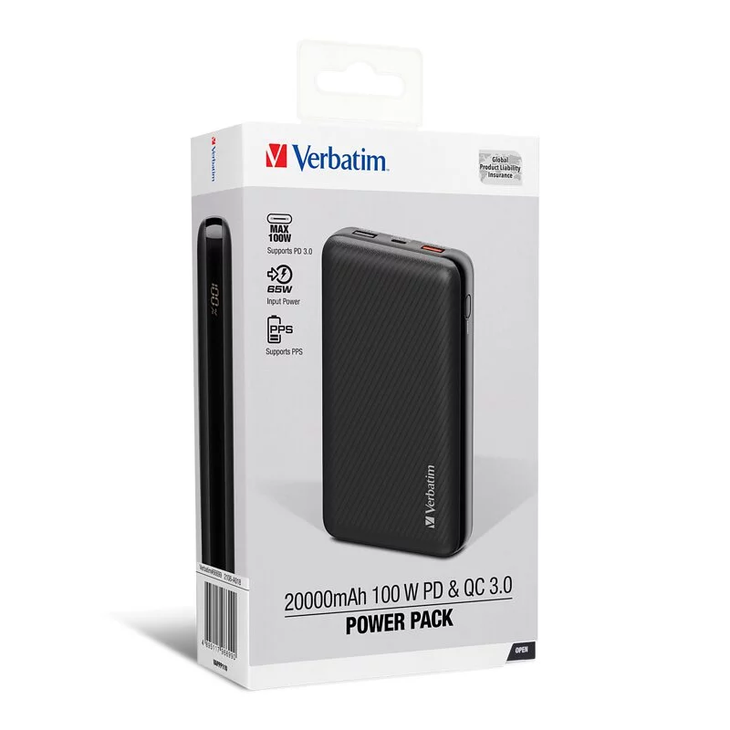 20000mAh 100W PD & QC 3.0 流動充電池