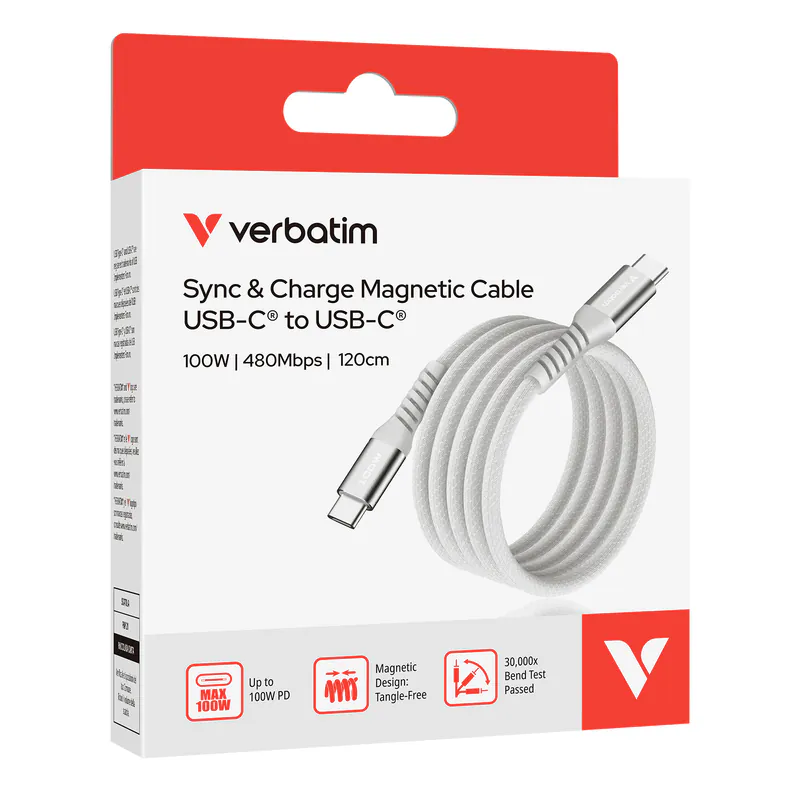 100W USB-C 至 USB-C 磁吸充電傳輸線 (SCC2-CCM100)