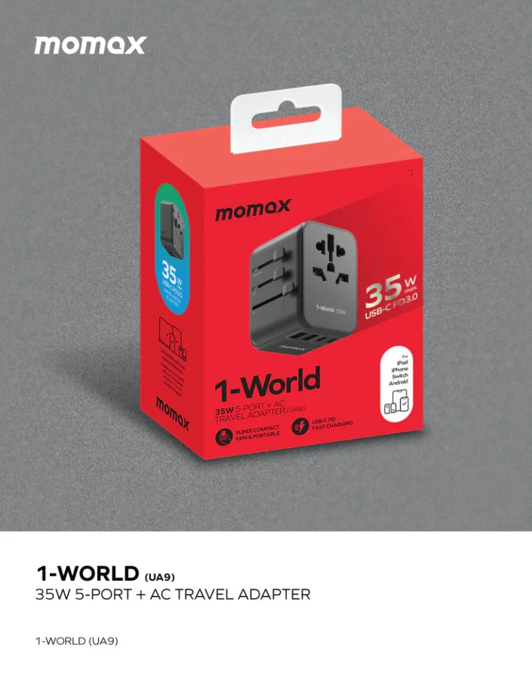 1-World USB PD35W 5 USB 旅行充電插座