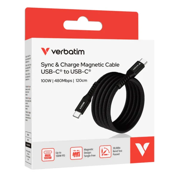 100W USB-C 至 USB-C 磁吸充電傳輸線 (SCC2-CCM100)