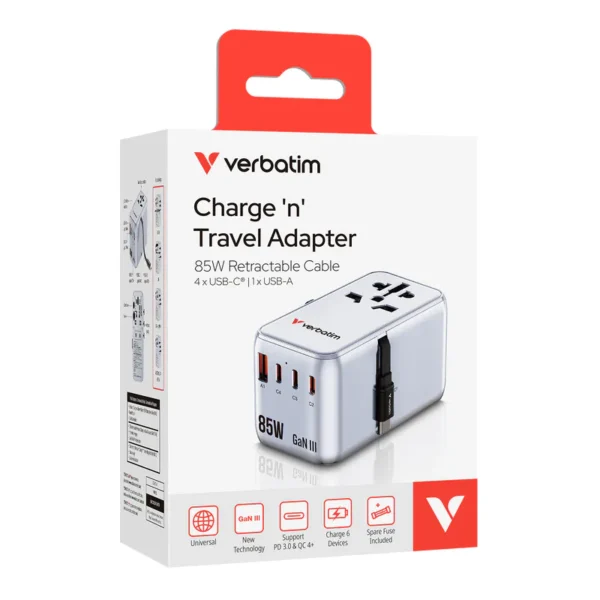 Charge 'n' Travel 85W 通用旅行轉插連伸縮充電線 (CNT-02)：圖片 3
