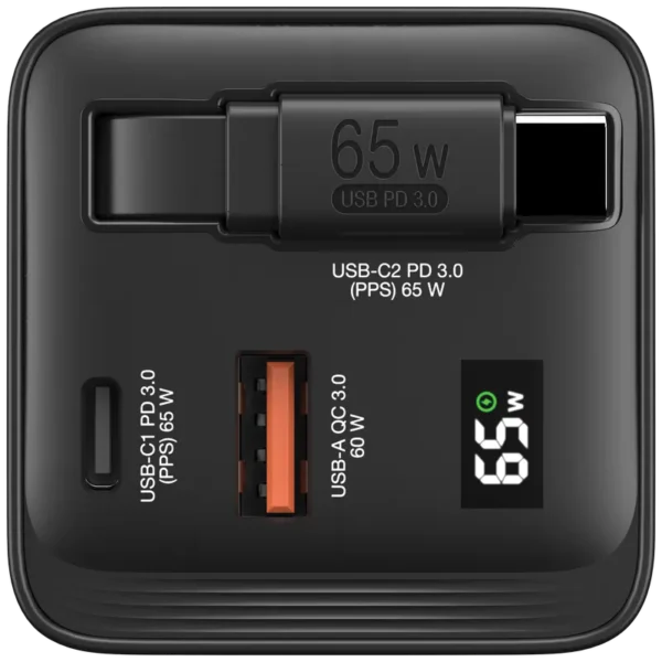 65W GaN 充電器連伸縮USB-C充電線：圖片 3