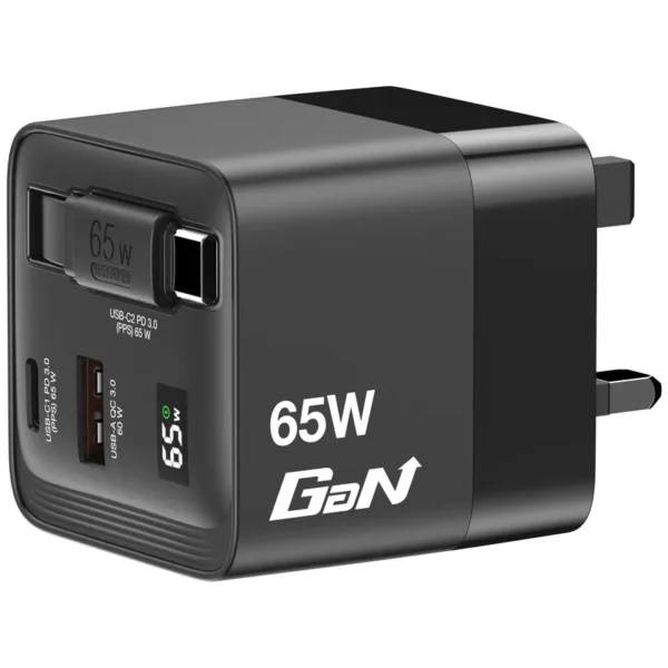 65W GaN 充電器連伸縮USB-C充電線：圖片 5